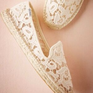 NEW Soludos Cream Lace Espadrille Slip-Ons